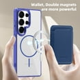 thumbnail image 4 of For Samsung Galaxy S24 Ultra Magnetic Clear Wallet Phone Case,Magnetic Detachable Card Holder,Compatible with Mag-Safe,Military-Grade Protection,Shockproof Transparent Thin Fit Phone Case,Darkblue, 4 of 8