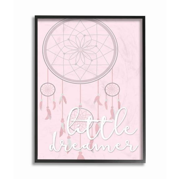 Little Dreamer Catcher Pink Oversized Framed Giclee Texturized Art
