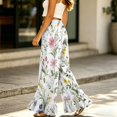 thumbnail image 4 of Sewkxo Womens High Waisted Floral Boho Palazzo Pant Casual Flowy Wide Leg Pants Summer Loose Trousers Cruise Outfits,Multicolor S, 4 of 6