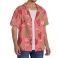 thumbnail image 2 of Gukieu Strawberry Floral Print Men's Short-sleeved Shirts, Button-down Pocket Shirts, T-shirts, Beach Vacation Travel Summer Clothing-4X-Large, 2 of 5