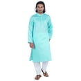 thumbnail image 1 of Atasi Menâ€™s Henley Solid Long Sleeve Kurta Mandarin Collar Ethnic Long Wear, 1 of 7