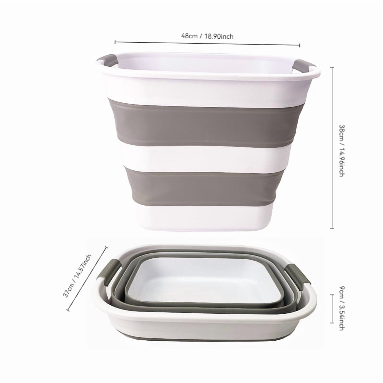 SAMMART 40L (10.5 Gallon) Collapsible Plastic Laundry Basket - Foldable Pop Up Storage Container/Organizer - Portable Laundry Hamper - Space Saving Washing Tub