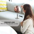 thumbnail image 2 of OVENTE 8'' Tabletop Makeup Mirror with 1X/7X Magnification, 360° Swivel Design and Double-Sided Free-Standing Vanity Mirror Perfect for Dresser, Bedroom and Office Desk, Nickel Brushed MNLAT80BR1X7X, 2 of 9