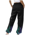 thumbnail image 4 of JGTDBPO Sweatpants For Women Baggy Lounge Ankle Banded Flame Printing Pants Elastic Tie Waist High Waist Drawstring With Pockets Long Pants Sporty Gym Athletic Fit Jogger Workout Cinch Bottom Trousers, 4 of 4