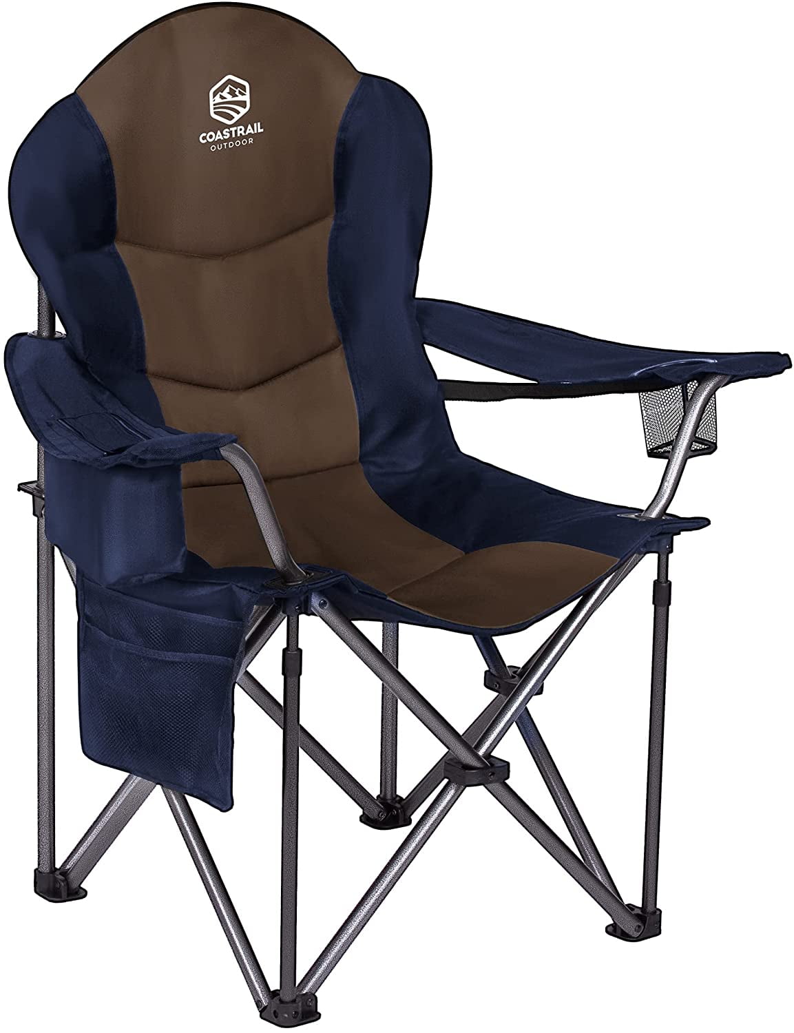 Padded Camping Chair with Lumbar Back Support, Oversized Heavy Duty