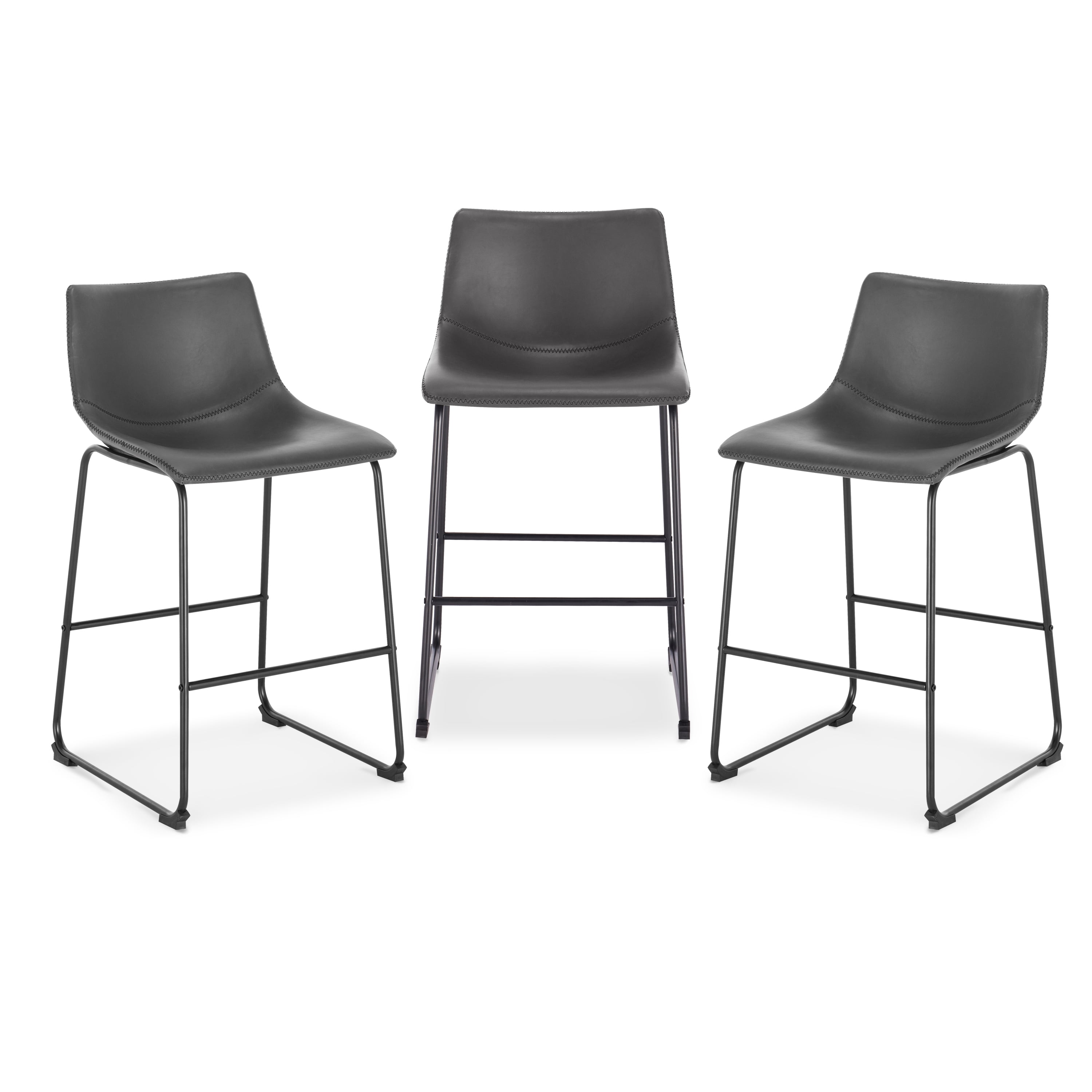 Edgemod Brinley Counter Stool in Grey (Set of 3)