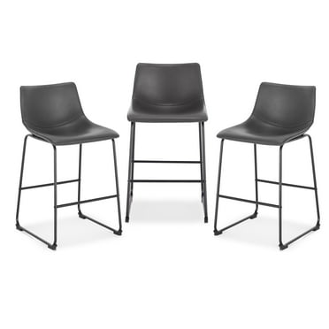 Poly & Bark Paxton 24” Counter Stool in Tan (Set of 3) - Walmart.com