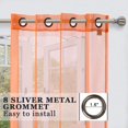 thumbnail image 6 of Ruthy's Textile 2 Piece Window Sheer Curtains Grommet Panels, Orange, 6 of 6