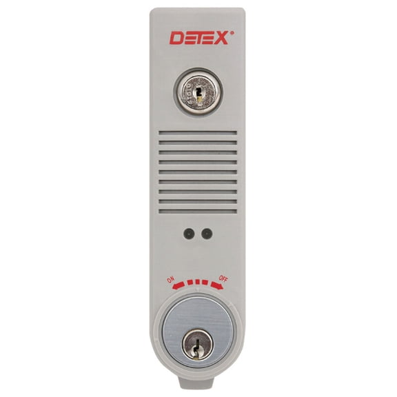 Detex EAX-500KS GRAY Exit Alarm Surface Mount Battery Powered with Key Stop Gray Finish