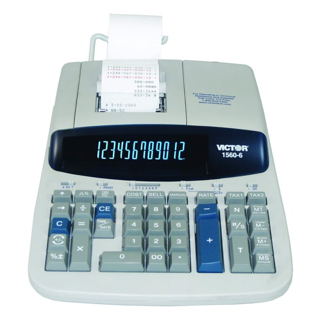 Calculadora Victor 1560-6 de impresión de 12 dígitos con Loan Wizard