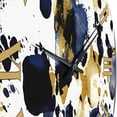 thumbnail image 3 of Designart "Intricate Abstract Pattern with Blue & Golden Textures XX" Minimalism Oversized Wall Clock, 3 of 5