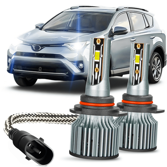 For Toyota RAV4 2016 2017 2018 2PCS 9012 LED Headlight 6000K White Hi/Low Bulb