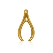 Nebu , Gold Pendant - Wishbone **Matte Finish** - 9.8 Grams, 24K Pure, Gold