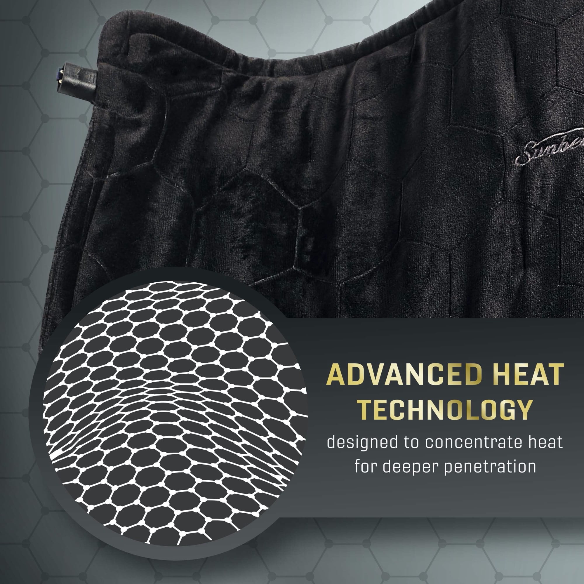 Sunbeam AdvancedHeat King-Sized Heating Pad, Sunbeam Heating Pad for Tough Pain Relief