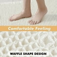 thumbnail image 6 of Set of 2 Waffle Bathroom Runner Rugs, Boho Bath Rugs Non Slip Washable, Super Absorbent Runner Bath Mats, Rubber Backed Shower Mats for Hallway Bedroom Laundry Room, White, 2'x5'(24x60 Inch), 6 of 8