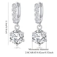 thumbnail image 2 of 1 Pair Exquisite 925 Sterling Silver 2 Carat*2 Moissanite Drop Earrings - Elegant Classic Design - Perfect for Romantic Occasions, Valentines Day, Party, Vacation, Banquet, Birthday, Christmas, 2 of 6