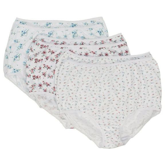 100% Printed Cotton Full Coverage Panty, 6-Pack, by Teri Lingerie