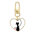 thumbnail image 1 of Sihouette animal gato meow corazon Llavero de metal en forma de corazón dorado, 1 of 3