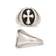 thumbnail image 3 of Bague pour Homme en Acier Inoxydable Poli avec Croix Émaillée, 3 of 4