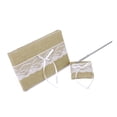 thumbnail image 3 of Suministros Arpillera Hessian Lace Libro De Firma Bolígrafos Conjunto De Soporte, 3 of 9