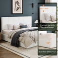 thumbnail image 5 of Einfach King Size Bed Frame, Upholstered Platform Bed with Height Adjustable Headboard, Easy Assembly, Noise-Free, White, 5 of 7