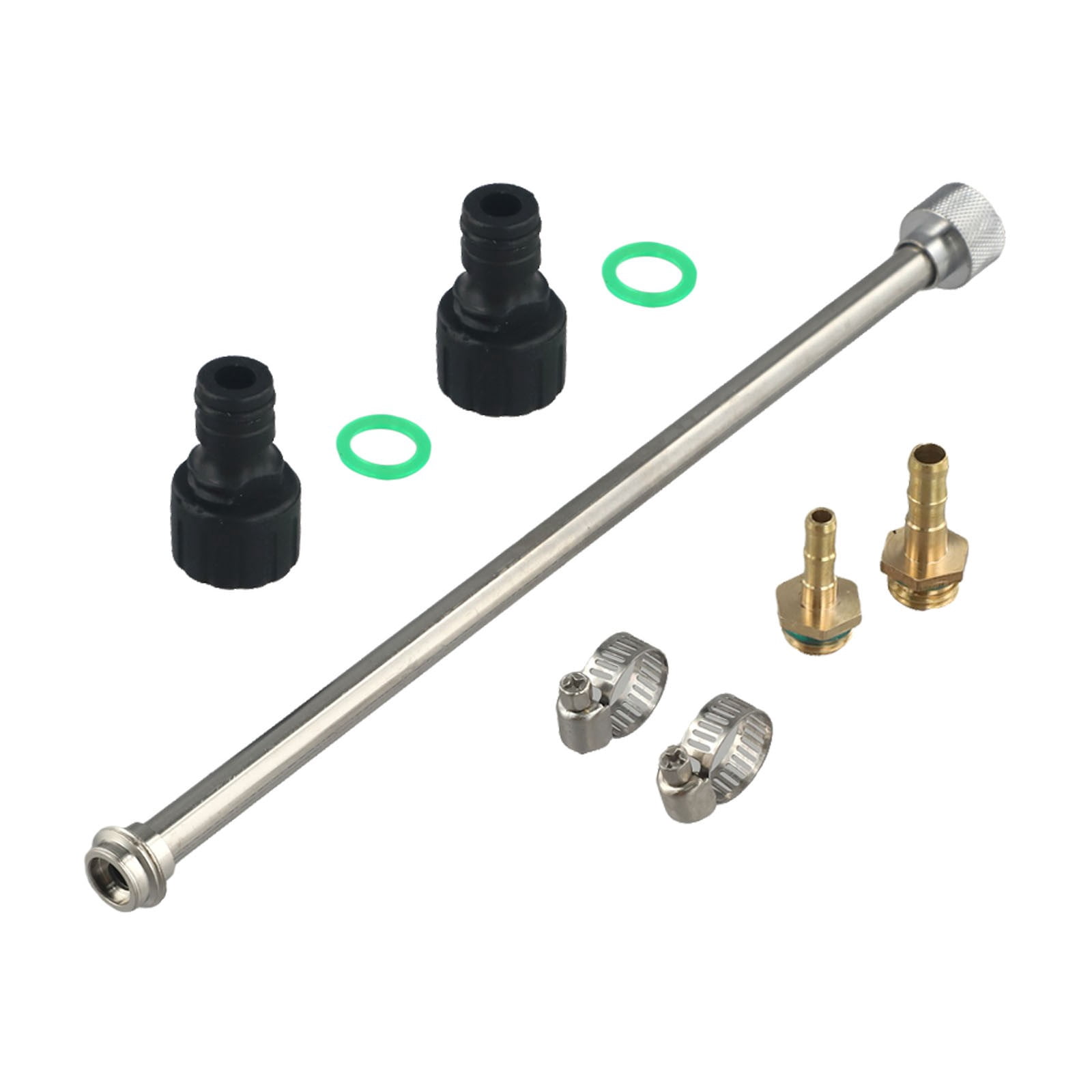Adjustable Garden Sprayer Wand with Brass Barbs for 3/8\" 1/4\" Hose, Stainless Steel Retractable Spray Nozzle, Lockable Handle, Multi-Length Design for Car Wash, Plant Watering, Cleaning
