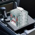 thumbnail image 6 of Yuyamidu Christmas PU Leather Tissue Box Cover Snowman Square Tissue Box Holder for Napkin Facial Paper Easy to Install Toilet Paper Holder with Bottom Belt Christmas Decor Gift for Holiday, 6 of 8