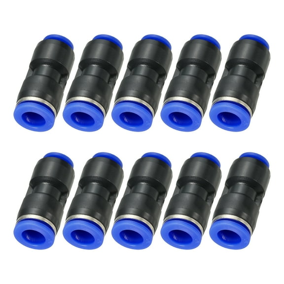 Uxcell 10 x 8mm Push to Connect Fittings, 10Pcs Plastic Air Line Fitting Quick Release Pneumatic Connectors