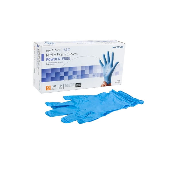 Nitrile Gloves Non Sterile 6 Mil Heavy-Duty Small Blue Powder-Free Box of 100ct 