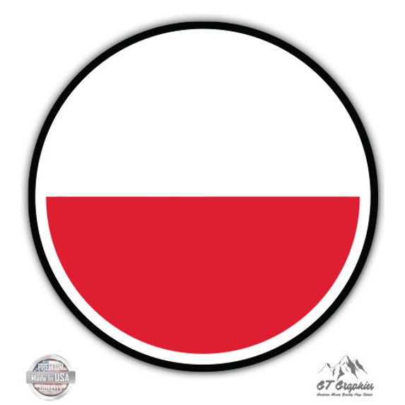 Poland Flag - 8" Vinyl Sticker - For Car Laptop I-Pad - Waterproof Decal