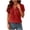 Brick Red, variant on V Neck T Shirts for Women Short Sleeve Solid Color Half Button Down Layering Shirts Loose Fit Blouses Brick Red L