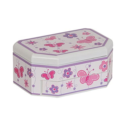 Mele & Co. Kelsey Girls Musical Ballerina Jewelry Box (Butterfly and Flower Design)