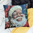 thumbnail image 3 of BANET  Black Santas Throw Pillow Covers African American Santa Claus Cushion Couch Cover for Living Room, Christmas Pillowcase Short Plush Cushion Case 22x22in, 3 of 6