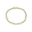 Bracciale Tennis Treasure Bay Regolabile – Placcato Oro 14K Con Cristalli, Per Donne E Ragazze