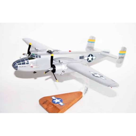 Miss Mitchell North American B-25 Mitchell Model, 1/45th Scale, Mahogany, WWII, North American