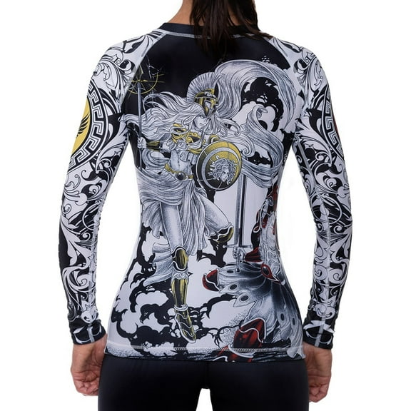 Raven Fightwear Women's Women's Battle of The Gods Athena and Ares BJJ Rash Guard MMA Black