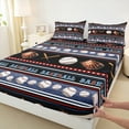 thumbnail image 3 of Feelyou 3D Baseball Sports Twin Sheet Sets for Teen, Cartoon Stars Print Twin Fitted Sheet, Vintage Striped Geometric Flat Sheet, Breathable Home Decor, 3pcs, 3 of 7