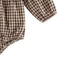 thumbnail image 5 of Akiihool Toddler Girl Romper Newborn Baby Girls Clothes Ribbed Romper Bodysuit Set Ruffle Spring Winter Outfits Brown,3-6 Months, 5 of 7