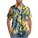 thumbnail image 1 of Blusa y camisa de manga corta con cuello vuelto para hombre, blusa informal de moda con botones y manga corta para hombre, 1 of 4