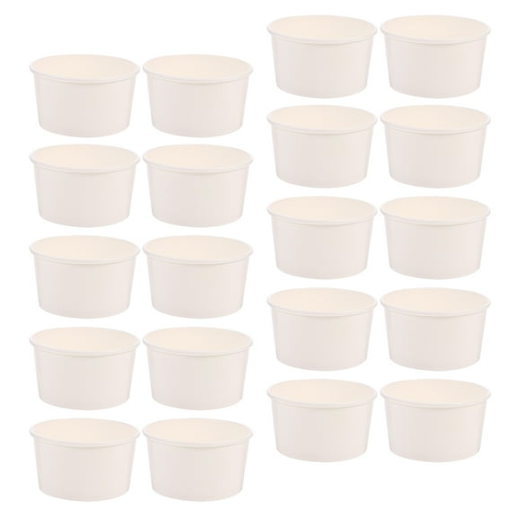 Greenadscape 100Pcs Mini Dessert Cups Ice Cream Paper Cups White For Sundae Bars Birthday Parties
