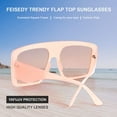 thumbnail image 7 of FEISEDY Trendy Baddie Oversized Sunglasses Square Hiphop Flat Top Large Shades for Women Men B2780, 7 of 7