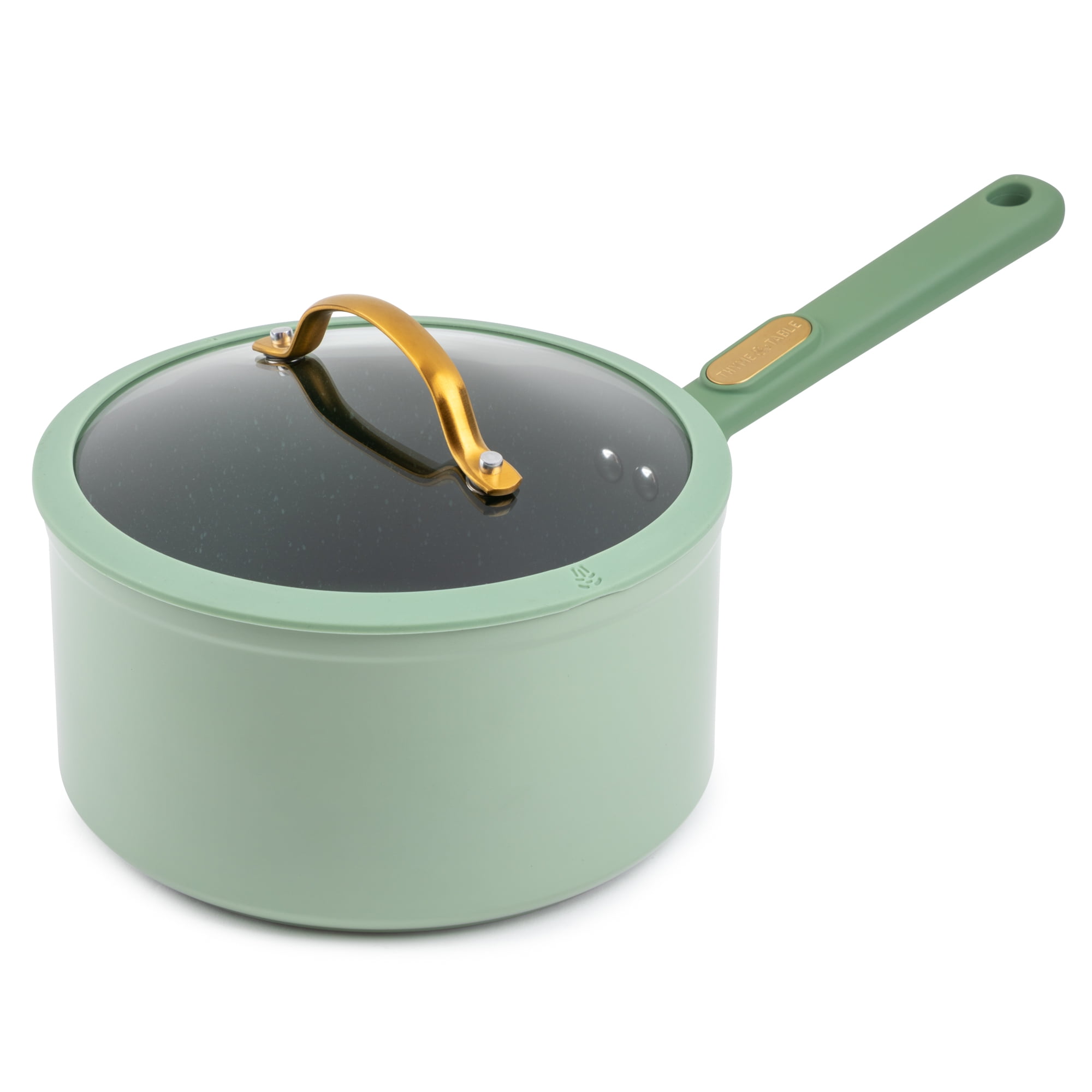 Thyme & Table Granite 12-Piece Cookware Set Non-Stick - Green