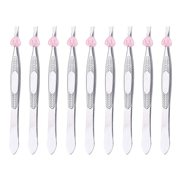 12 piezas pinzas planas de acero inoxidable decoración de corazón pinza para cejas cuidado personal removedor de pelo