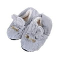 thumbnail image 4 of Women's Girls Cute Plush Rabbit Furry Bunny Faux Sherpa House Slippers Christmas Slippers, Gray M/L, 4 of 5