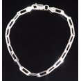 thumbnail image 2 of Solid 925 Sterling Silver Paper Clip  Bracelet, 4mm Width 7 Inch Paperclip Chain Italy, 2 of 6