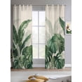 thumbnail image 2 of Palm Leaves Tropical Sheer Curtains 63 Inch Length 2 Panels Set for Living Room/Bedroom, Green Botanical Summer Linen Kitchen Curtains Grommet Semi-Sheer Curtains Drapes Window Treatments 42"x63"x2, 2 of 7