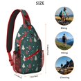 thumbnail image 5 of Sling Backpack,Dark Green Christmas Tree Pattern Sling Bag with Water Bottle Holder,Waterproof Sling Bag for Men/Women with Headphone Jack for Hiking,Travel, 5 of 6