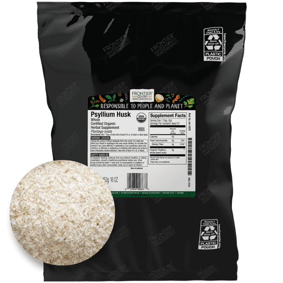 Frontier Co-op Psyllium Husk Certified Organic bulk 16 oz.