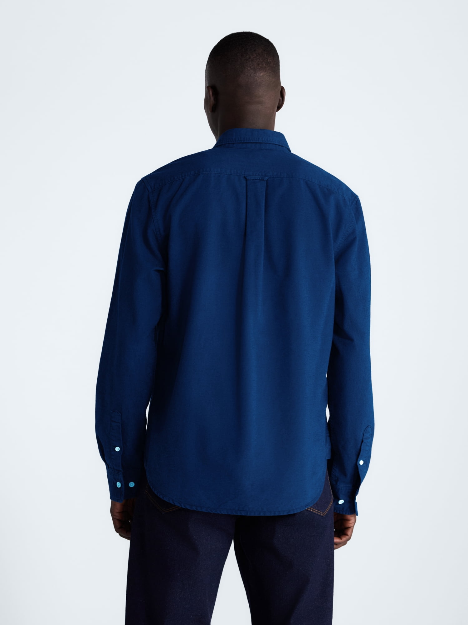 Free Assembly Men's Cotton Button Down Oxford Shirt with Long Sleeves, Sizes XS-3XL