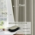 thumbnail image 5 of 100% Blackout Curtains 96 Inch Long 2 Panels Set for Bedroom, Thick Faux Linen Black Out Curtain Room Darkening Back Tab Pleat Floor to Ceiling Window Drapes with Hooks for Living Room, Oatmeal, 5 of 14
